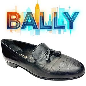 Bally Switzerland Men’s Black Leather Dress Shoes Size 9 D Made in Switzerland